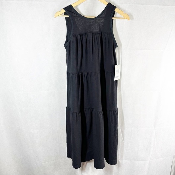 Everlane The Weekend Tiered Black Midi Dress Size XS - Picture 2 of 10